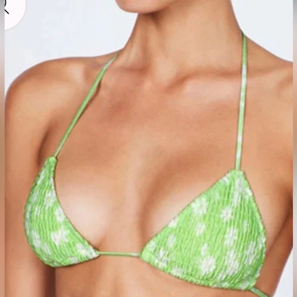 Triangl Green and White String Bikini Top Extra Large - Picture 1 of 6